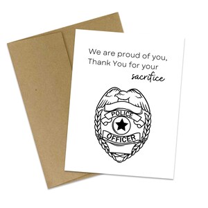 Carte de vœux d’officier de police | Retour au bleu | Nous sommes fiers de vous | Carte de soutien | Merci pour votre sacrifice | Soutenir les policiers