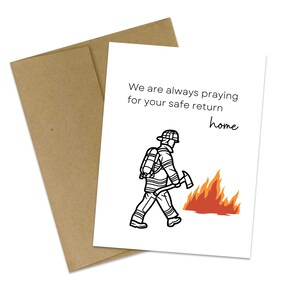 Tarjeta de felicitación de bombero / Bombero voluntario / Orando por un regreso seguro / Tarjeta de apoyo / EMT/ambulancia / Apoyamos a los bomberos / Orar