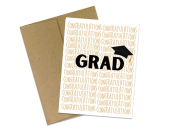 Congratulations Grad | Graduation Card | Grad | Congratulations Graduate Card | You Did It | Simple Graduation Card | Congratulations