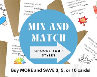 MIX AND MATCH 3, 5, or 10 cards of your choice | Greeting Card Bundles | Empathy Cards | Sympathy Cards | Encouragement Cards | Anniversary