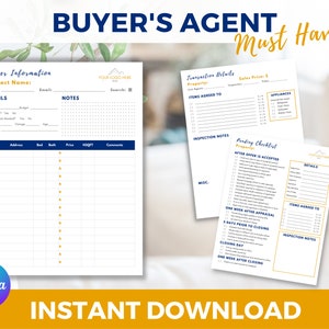 Real Estate Agent Buyer Showing Sheet | Buyer Transaction Checklist
