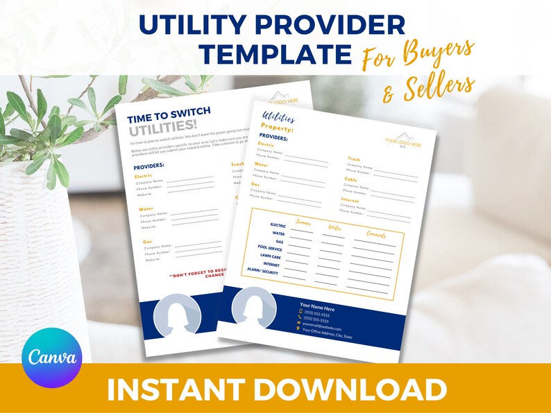 Utility Provider Flyer | Buyer & Seller | Real Estate Templates