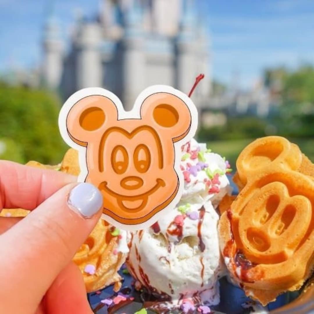 Mickey Waffle Classic Transparent Sticker/ Hidden Mickey Phone Etsy