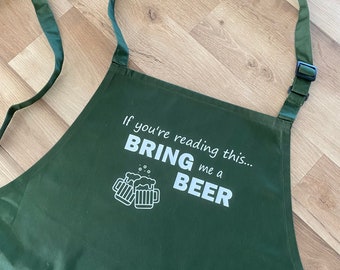 Bring beer funny personalised apron for brother dad friend christmas apron gift funny gift for family beer present uncle grandad boyfriend