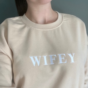 Wifey jumper and shorts outfit bride airport outfit wifey shorts bride shorts sweatshirt and shorts set engagement gift present hen party image 4