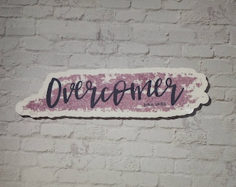 Overcomer : christian stickers; singles or bulk; available in clear, vinyl, & thick paper varieties