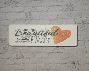 You Are Beautiful : Christian cardstock scriptural bookmark