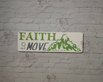 Faith To Move Mountains : Christian cardstock scriptural bookmark