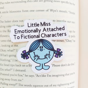 LITTLE MISS emotional verbunden mit fiktiven Charakteren Aufkleber - Buchliebhaber Aufkleber - Leseaufkleber - Lesezeichen-Aufkleber - Bücherwurm