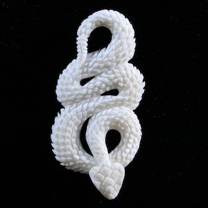 Snake Bone Carving Cabochon DIY Men Necklace