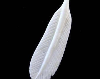 Feather Cabochon Carved Bone Bohemian Jewelry Supply