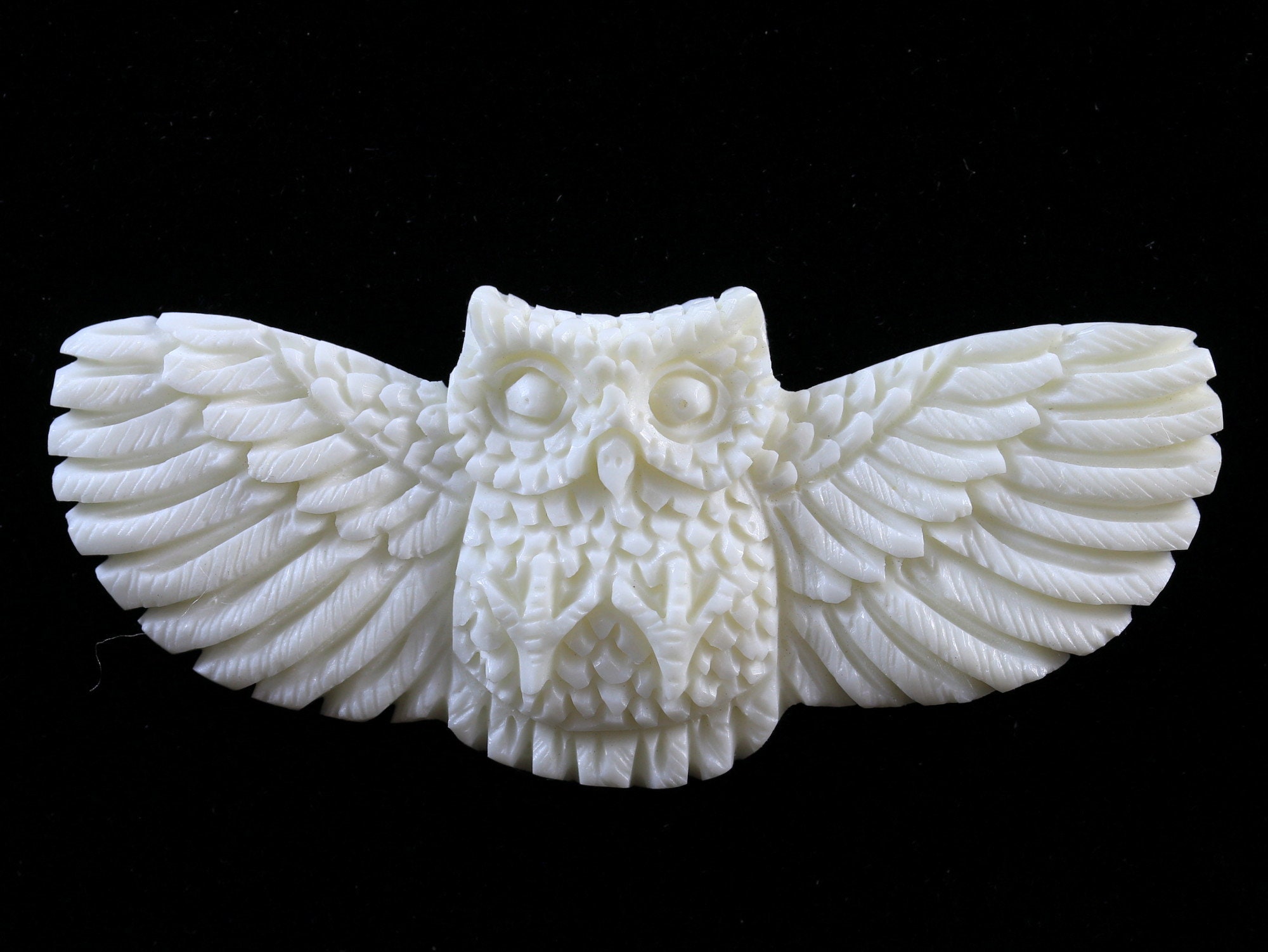 Flying Owl Spirit Animal Totem Bone Cabochon Bead Embroidery Supply