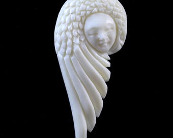 Eagle Spirit Animal Totem Bone Carving Bead Embroidery Supply
