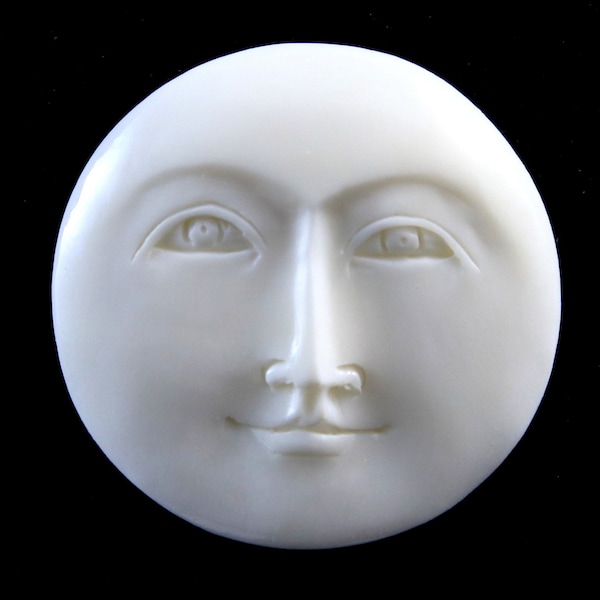 Extra Large Moon Face Bone Carving Pendant Setting