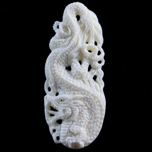 Dragon Pendant Bone Carving Gift for Him
