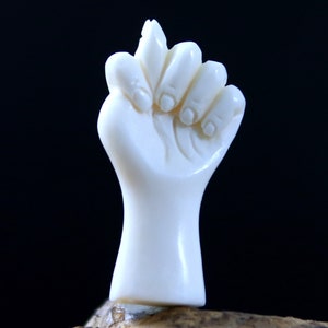 Mano Figa Carved Bone Cabochon Protection from Evil