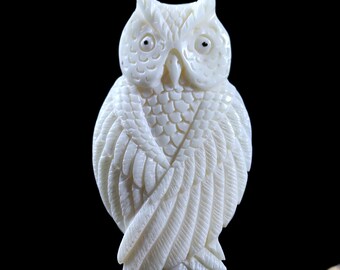Owl Cabochon Genuine Bone Carving Jewelry Making Supply
