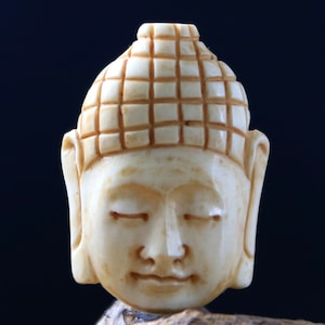 Buddha Cabochon Rustic Hand Carved Bone Carving, Meditation Accessories