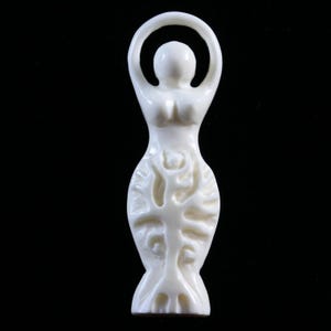 Goddess Pendant Reversible Bone Carving Mother of Earth