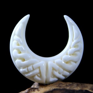 Celtic Crescent Moon Cabochon Hand Carved Bone Bohemian Jewelry Designs