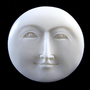 Extra Large Moon Face Bone Carving Pendant Setting 40mm