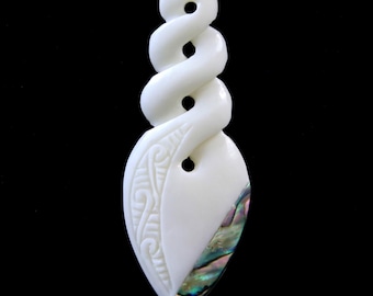 Infinity-hänge Abalone-inlägg Twist Ben Carving Lädersmyckenstillverkning