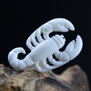 Hand Carved Bone Scorpion Cabochon, Designer Jewelry Supply