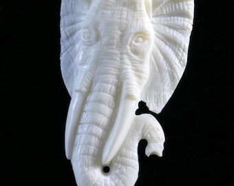 Hand Carved Bone Elephant Animal Totem
