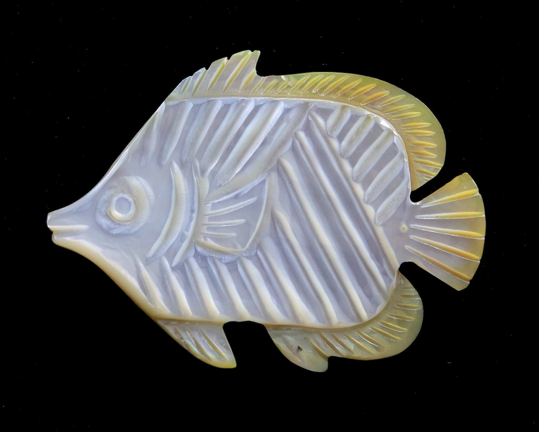 Parl Fish Hand Carved Mother of Pearl Fish Cabochon Pisces Symbol - Etsy