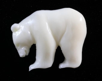 Bear Cabochon Carved Bone Charm Jewelry Making Supply