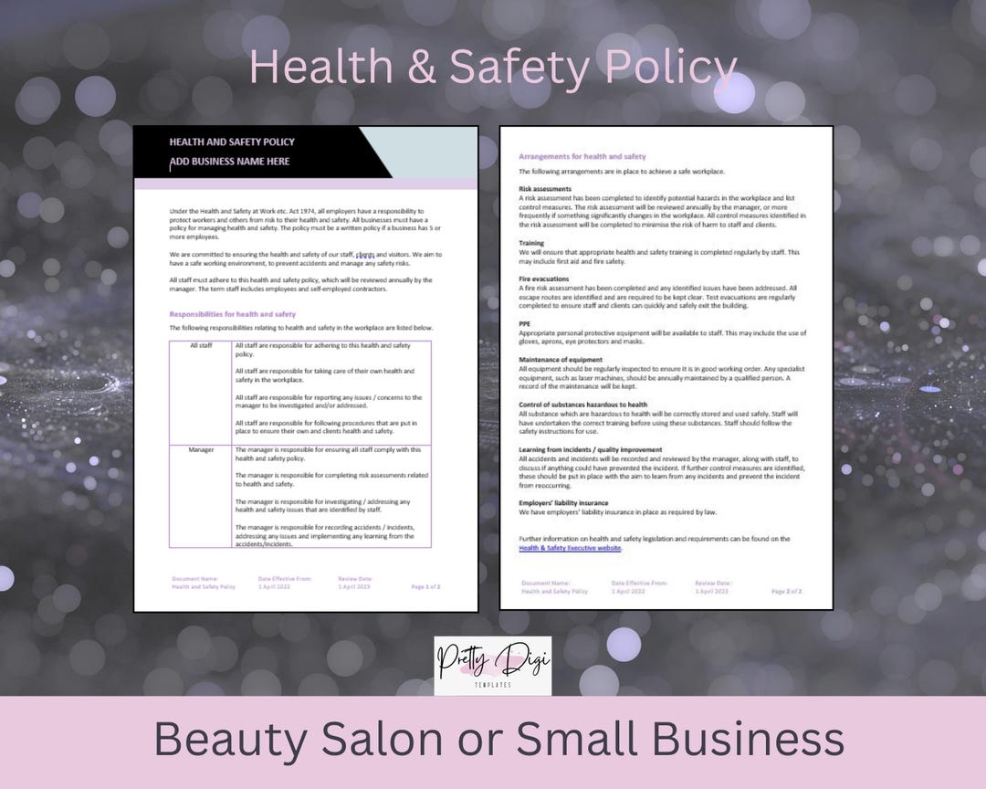 Image 5 for Health And Safety Policy Template For Small Business