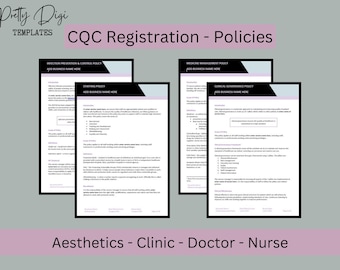 Aesthetics Clinic CQC Policy Package: 22 Documents, Care Quality Commission Registration Compliance (Digital Download - Word Documents)
