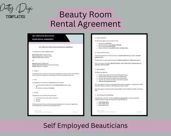 Beauty Room Rental Agreement Template: Self-Employed Beautician Contract (Word Document)