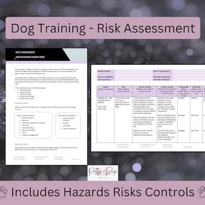 Dog Trainer Risk Assessment Template: Hazards & Controls (Word Document)