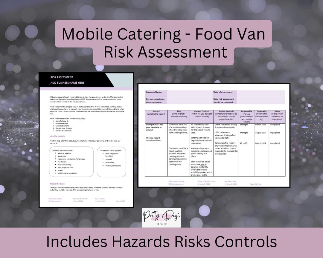 Mobile Catering Risk Assessment Template: Food Truck Safety (word ...