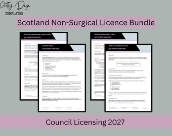 Aesthetics Licence Bundle Scotland: New 2026 Law Council Licensing Policies, Checklists & Practitioner Guide 2027 Ready (Digital Download)