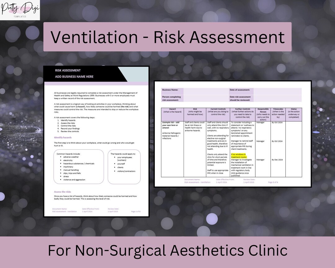 Aesthetics Clinic Ventilation Risk Assessment Template (word Document ...
