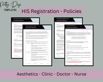 Aesthetics Clinic HIS Policy Package Scotland: Healthcare Improvement Scotland Registration, 20 Documents, Compliance (Digital Download)
