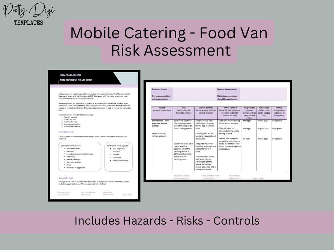 Conetrix Mobile Risk Assessment Mobile Catering Risk Assessment Template: Food Truck Safety (word ...