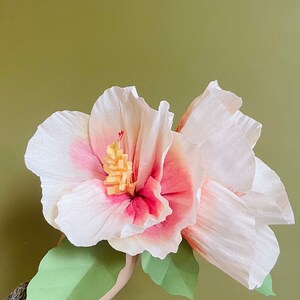 Crepe Hibiscus mother's day present fake flower shower gift paper bloom anniversary gift whimsical fragrance free tropical home decor
