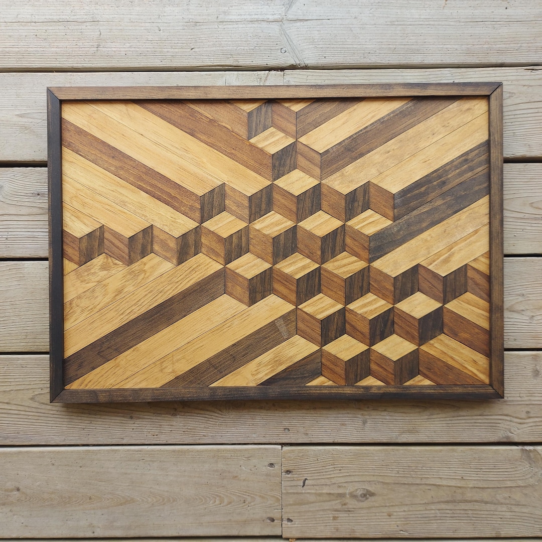 Geometric Wood Wall Art - Etsy