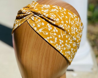Twist Headband: Floral Knotted Cotton Hair Accessory