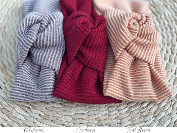 Ribbed Knot Headband: Soft Handmade Headband for Women, Kids