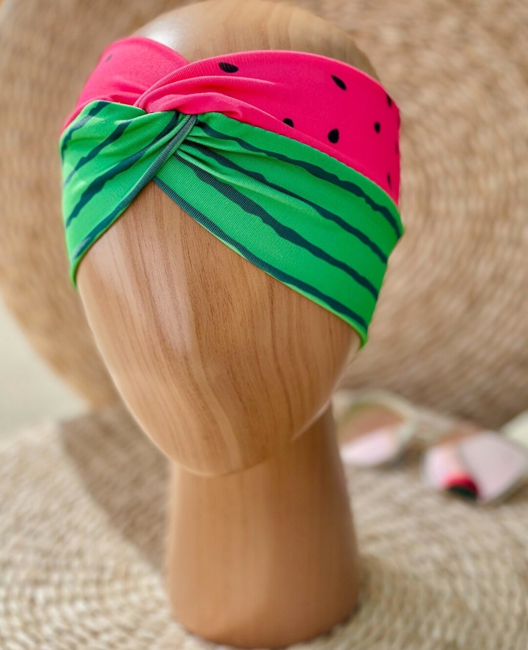SWIM Twist Headbands , Watermelon Swim Headband , Womens Headband