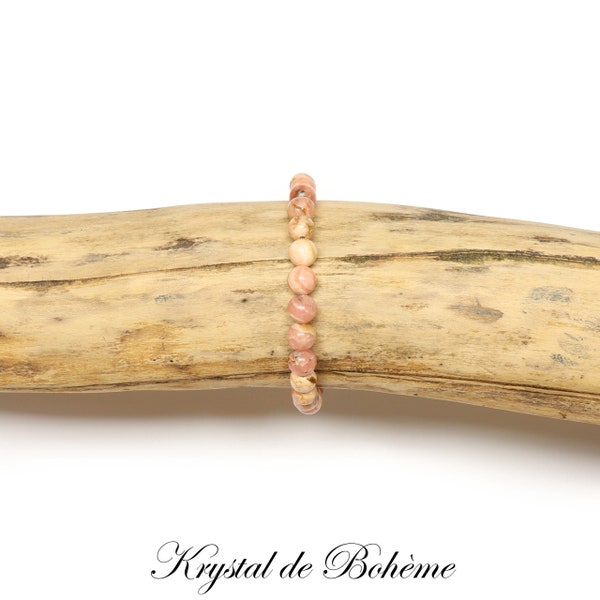 AA quality ARGENTINE RHODOCHROSITE bracelet - 6mm round beads - Natural stone - Artisanal Jewelry