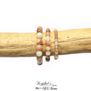 ADULAR MOONSTONE Bracelet Grade A - 6mm, 8mm or 10mm Round Beads - Natural Stone - Handmade Jewelry
