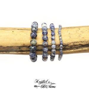 Bracelet in SODALITE quality A - Round beads of 4mm, 6mm, 8mm or 10mm - Natural stone - Handmade jewelry