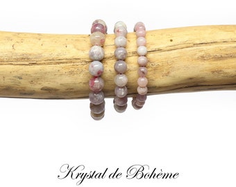 Pulsera de TURMALINA MULTICOLOR de calidad - Cuentas redondas de 6 mm, 8 mm o 10 mm - Piedra natural - Joyería artesanal