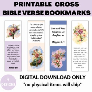 Scripture Bookmarks, Printable Bookmarks, Bible Verse Bookmarks, Religious Bookmarks, Bible Bookmark, Bookmarks for Women, Cross Bookmarks