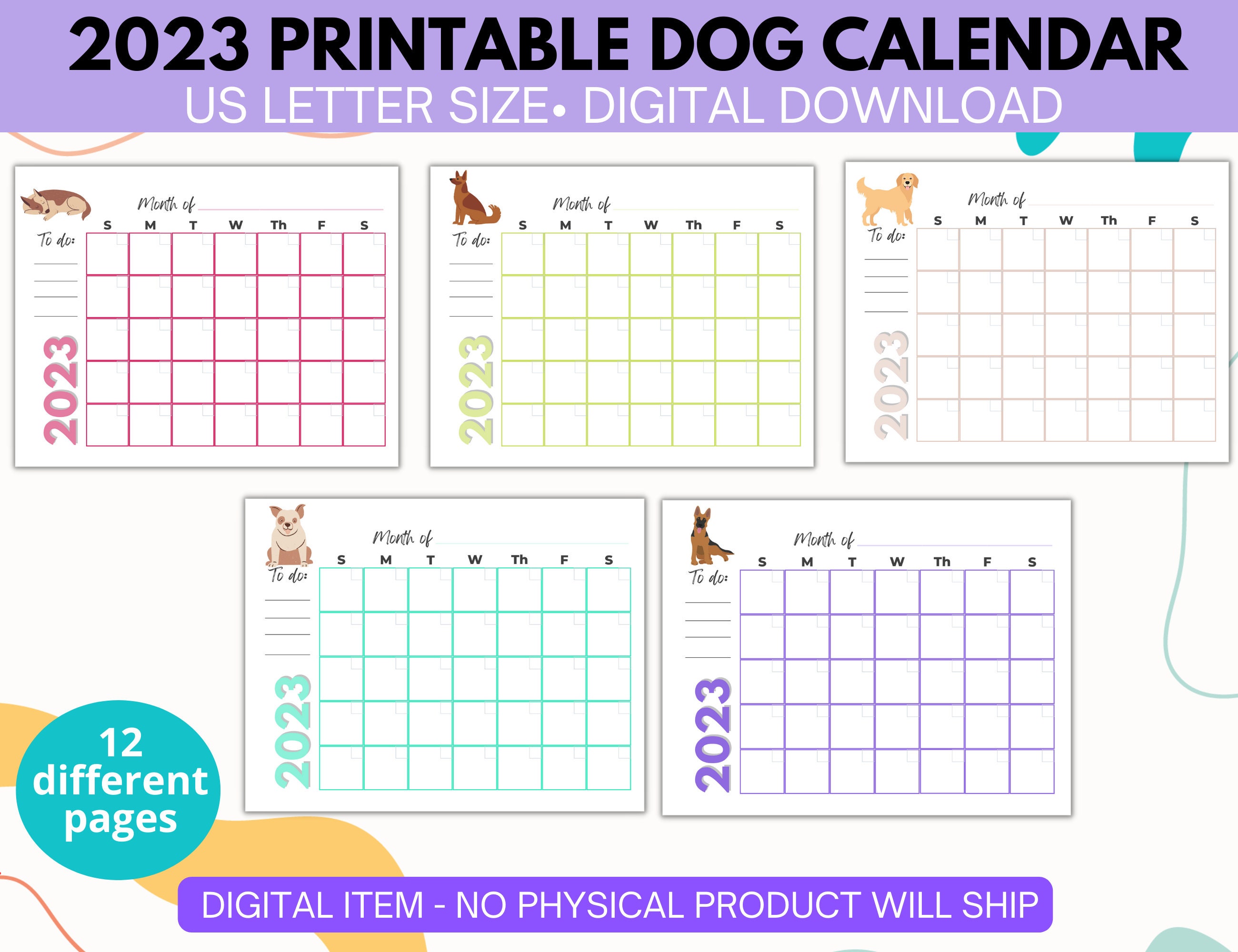2023-printable-calendar-with-dogs-dog-calendar-instant-download-etsy